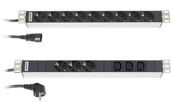 Блок розеток SHT10L-4SH-IEC для 10" шкафов, уст. размер 254 мм, горизонтальный, 4 розетки, 10 A, IEC 320 C14 | 46259 Hyperline