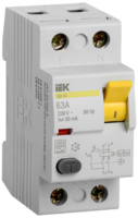 Выключатель дифференциальный (УЗО) ВД1-63 2п 63А 30мА тип AC | MDV10-2-063-030 IEK (ИЭК)
