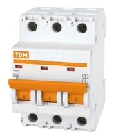 Выключатель автоматический ВА47-63 трехполюсной 40А 4,5кА характеристика С - SQ0218-0023 TDM ELECTRIC C купить в Москве по низкой цене
