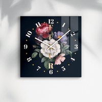 Часы настенные Artabosko Белль 13 квадратные стекло цвет черный бесшумные 30x30 см
