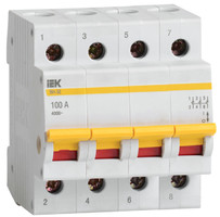 Выключатель нагрузки модульный (мини-рубильник) ВН-32 4Р 100А | MNV10-4-100 IEK (ИЭК)