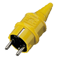 Вилка кабельная 16А 2п+З 230В IP44 SCHUKO защита от перегибов кабеля винт. клеммы желт. Mennekes 10840 2Р+Е аналоги, замены