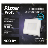 Прожектор светодиодный уличный Ritter Profi 53410 9 100 Вт 10000 Лм 180-240В холодный белый свет 6500К IP65 черный