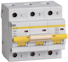 Автоматический выключатель IEK ВА 47-100 3Р 80А 10 кА СMVA40-3-080-C (ИЭК)