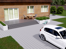 Плитка тротуарная прямоугольная Braer 200x100x60 мм цвет серый