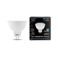 Лампа светодиодная Black MR16 5Вт 4100К бел. GU5.3 530лм 12В FROST Gauss 201505205 LED купить в Москве по низкой цене