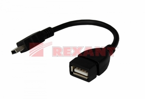 Кабель USB OTG mini на шнур 0.15м черн. Rexant 18-1181 м купить в Москве по низкой цене