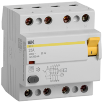 Выключатель дифференциальный (УЗО) ВД1-63 4п 25А 300мА тип AC | MDV10-4-025-300 IEK (ИЭК)