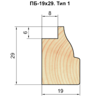 Багетный погонаж деревянный сращенный тип 1 19х29х2200 мм хвоя Экстра