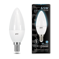 Лампа светодиодная LED 6.5 Вт 550 Лм 4100К белая Е14 Свеча Black Gauss - 103101207
