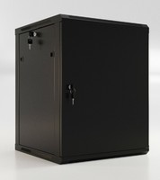 Шкаф настенный TWB-0645-SR-RAL9004 19дюйм 6U 367х600х450мм метал. перед. дверь с замком две боковые панели черн. (RAL 9004) (разобранный) Hyperline 395302