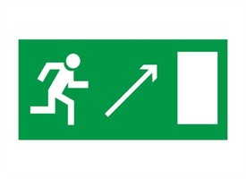 Знак "Направление к эвакуационному выходу направо вверх" 200х100мм | SQ0817-0054 TDM ELECTRIC