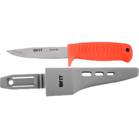 Нож строительный L=100 мм нержавеющая сталь линейка на лезвии (с чехлом) - 10622 FIT с пластиковая ручка аналоги, замены