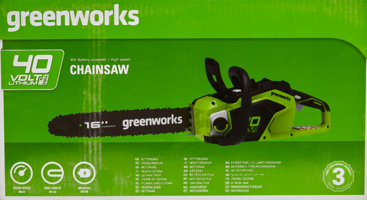 Аккумуляторная пила Greenworks 2005807UA 40 В шина см АКБ и ЗУ комплекте