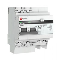 Выключатель автоматический дифференциального тока АД-2 2п 16А C 30мА тип AC (4 мод.) PROxima (электронный) | DA2-16-30-pro EKF