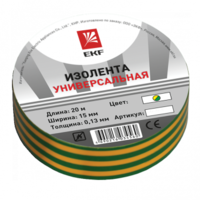 Изолента, класс В (общего применения), 0.13х15мм, 20 метров, желто-зеленая EKF Simple | plc-iz-b-yg купить в Москве по низкой цене
