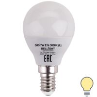 Лампа светодиодная Bellight E14 220-240 В 7 Вт шар малый матовая 600 лм теплый белый свет