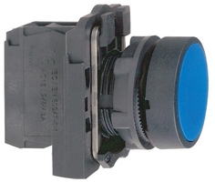 Кнопка синяя без фиксации 1но контакт XB5AA61 Schneider Electric 22ММ С ВОЗВРАТОМ подсветки аналоги, замены