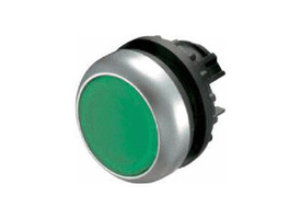 Головка кнопки подсветка без фиксации зеленый черное лицевое кольцо, M22S-DL-G - 216928 EATON