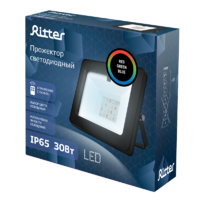 Прожектор светодиодный уличный Ritter RGB+W 30 Вт 4000К IP65 с пультом управления черный