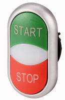 Кнопка двойная с сигнальной лампой START и STOP зеленый/красный, M22-DDL-GR-GB1/GB0 - 216702 EATON аналоги, замены