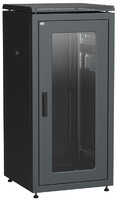 Шкаф сетевой 19дюйм ITK LINEA N 24U 600х600 мм стеклянная передняя дверь, задняя металлическая черный - LN05-24U66-GM IEK (ИЭК)