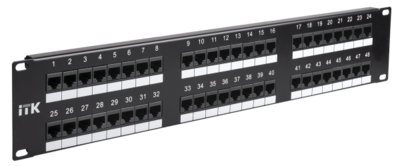 Патч-панель ITK 2 юнита категория 6 UTP 48 портов (Dual) - PP48-2UC6U-D05 IEK (ИЭК) 2U IDC) цена, купить