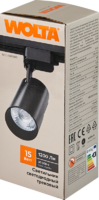 Трековый светильник светодиодный Wolta WTL-15W/01B 15 Вт, 6 м², цвет черный,
