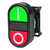 Кнопка двойная плоская пуск-стоп красно-зеленая - ABFTM DKC (ДКС)