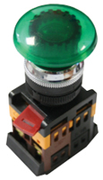 Кнопка AELA-22 "Грибок" зеленая с подсветкой NO+NC 220В EKF PROxima | pbn-aela-1g-220 Грибок 2 купить в Москве по низкой цене